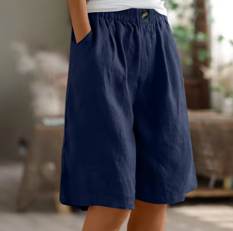 Bequeme Luftige Damen Leinen-Bermudashorts