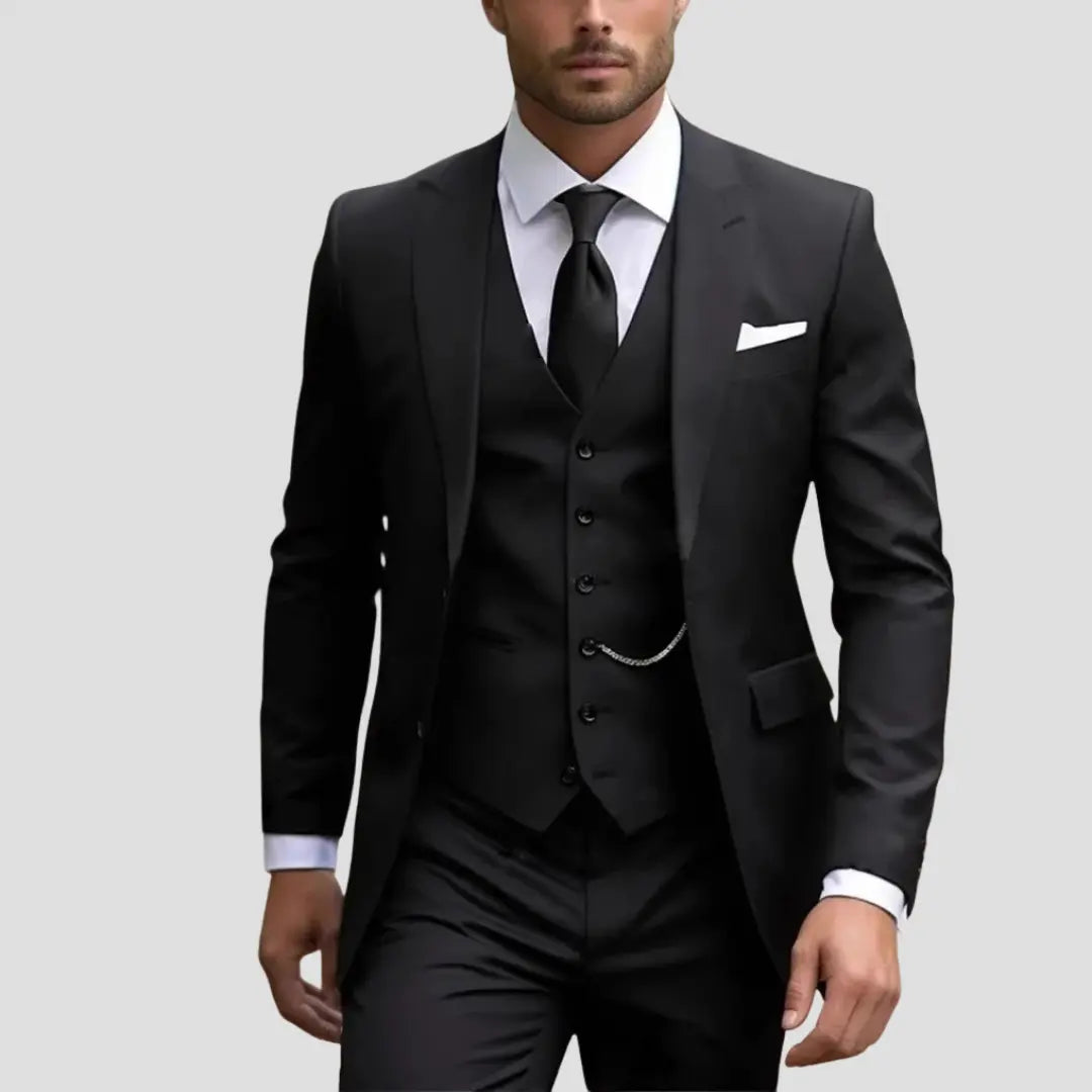 Eleganter Slim Fit Herren Dreiteiliger Anzug