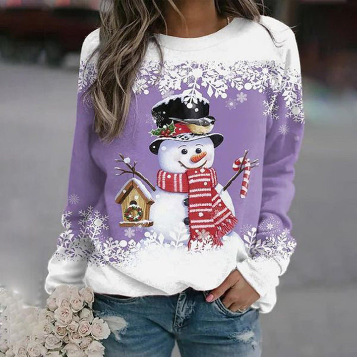 Festlicher Damen Weihnachtspullover mit Schneemann