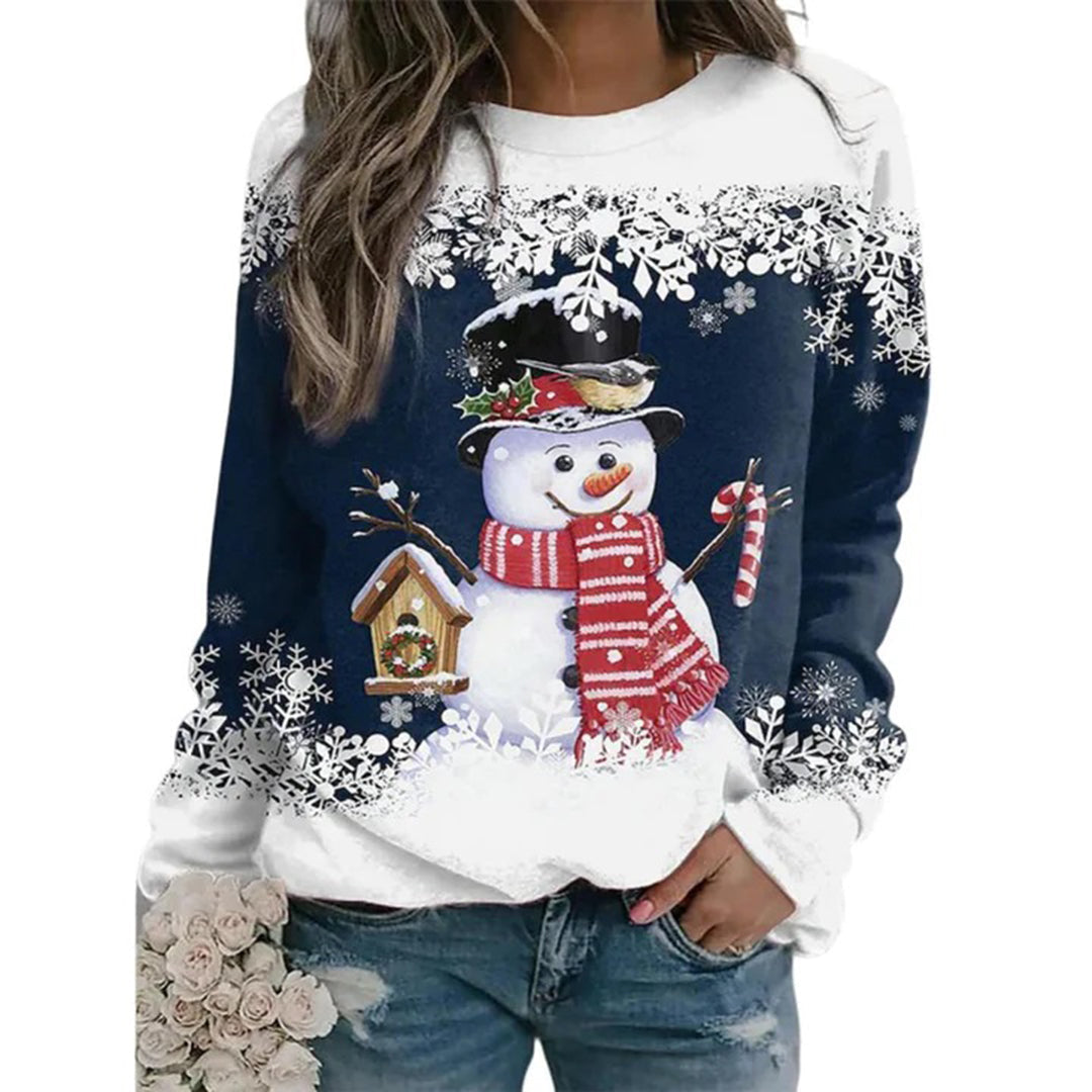 Festlicher Damen Weihnachtspullover mit Schneemann