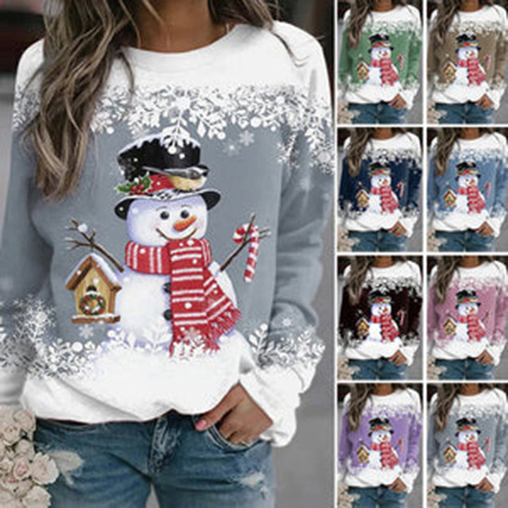 Festlicher Damen Weihnachtspullover mit Schneemann