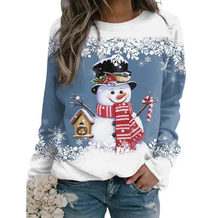 Festlicher Damen Weihnachtspullover mit Schneemann