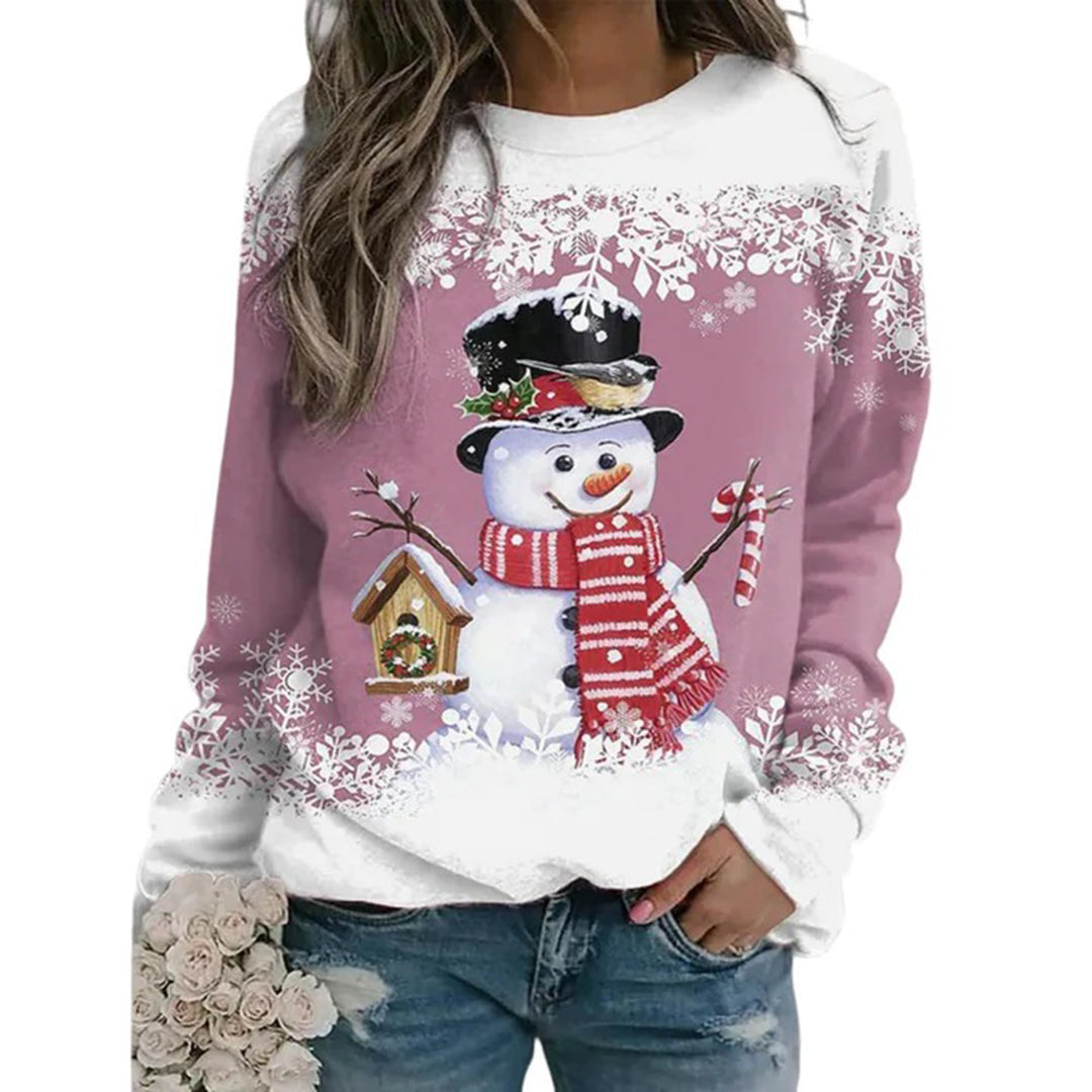 Festlicher Damen Weihnachtspullover mit Schneemann