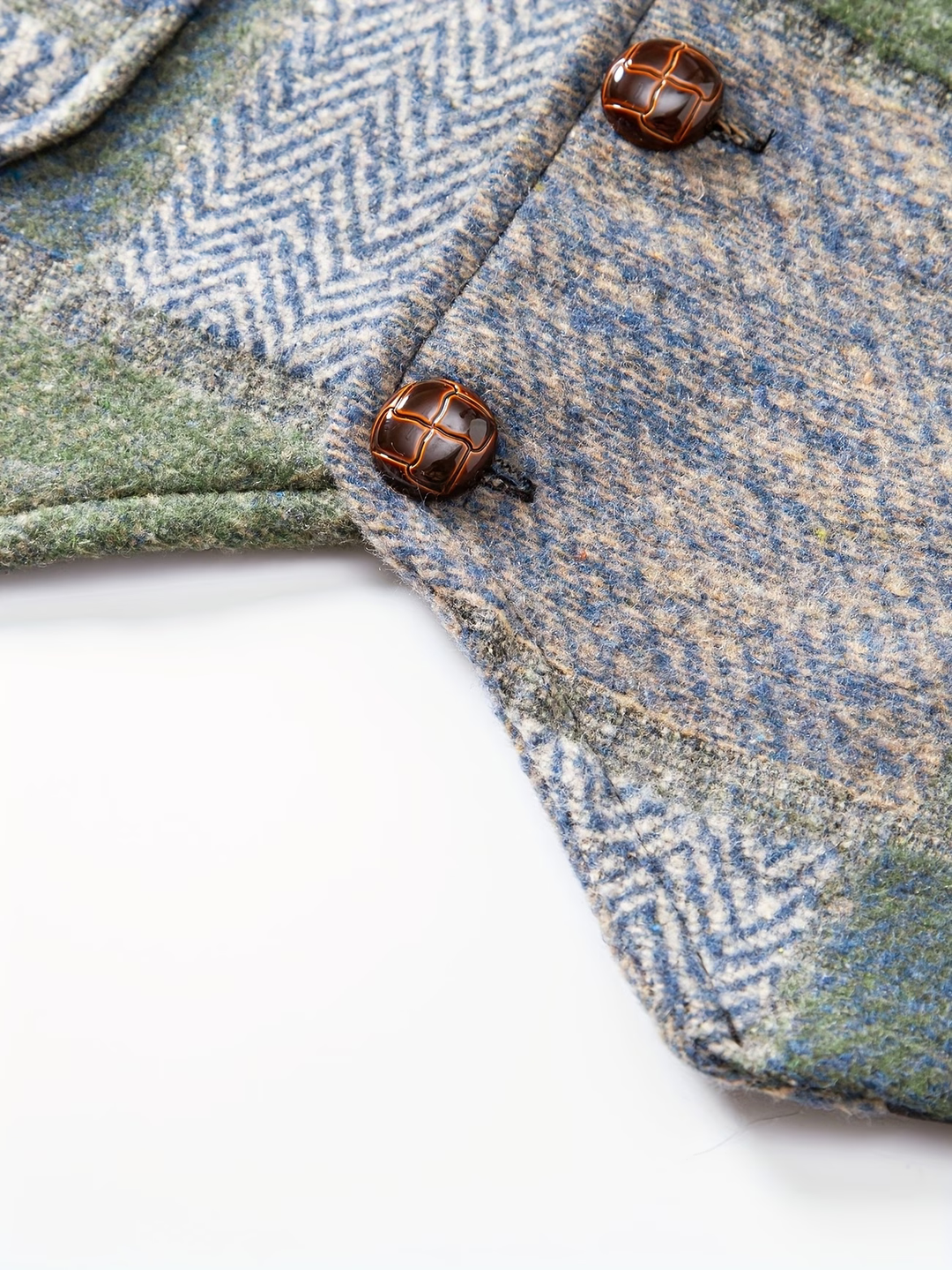 Klassische Elegante Herren Tweedweste mit Fischgrätmuster