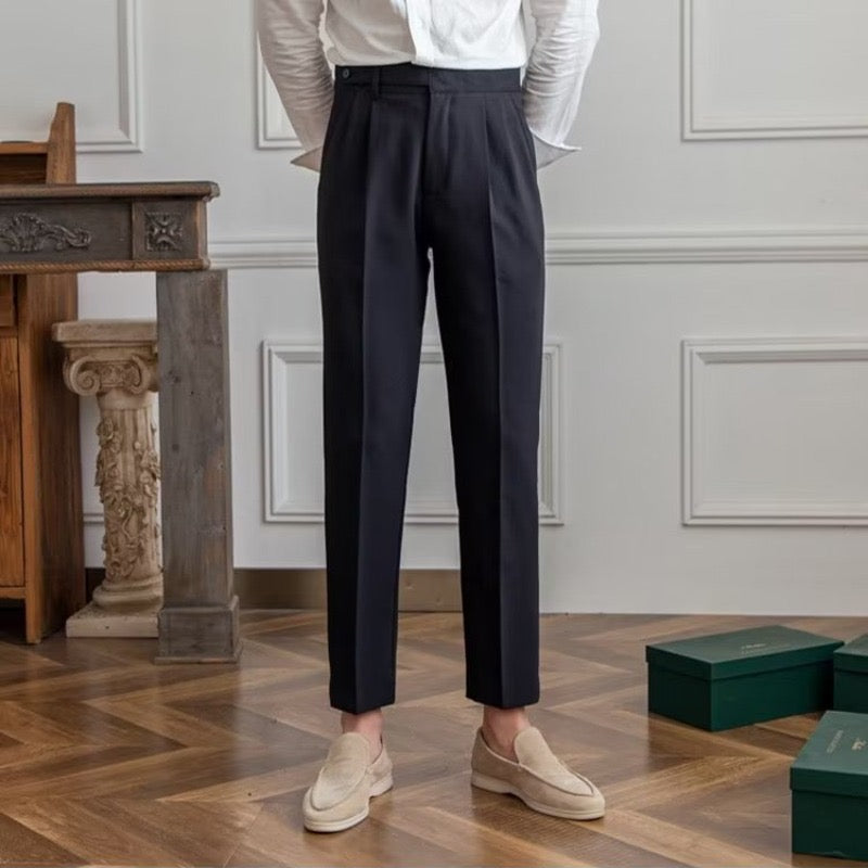 Klassische Elegante Herren Stoffhose mit Schnalle