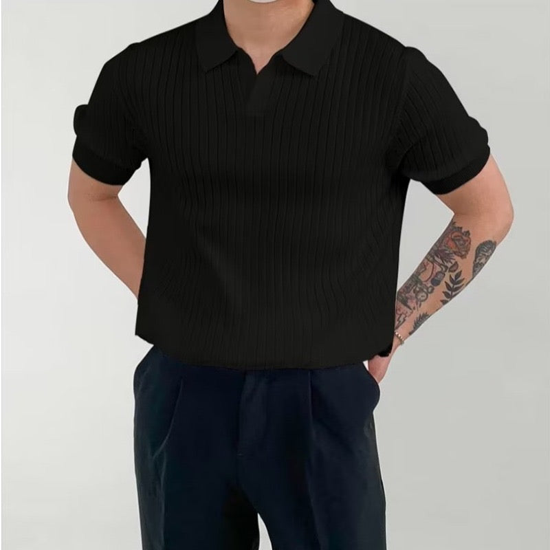 Elegantes Herren Poloshirt mit V-Ausschnitt