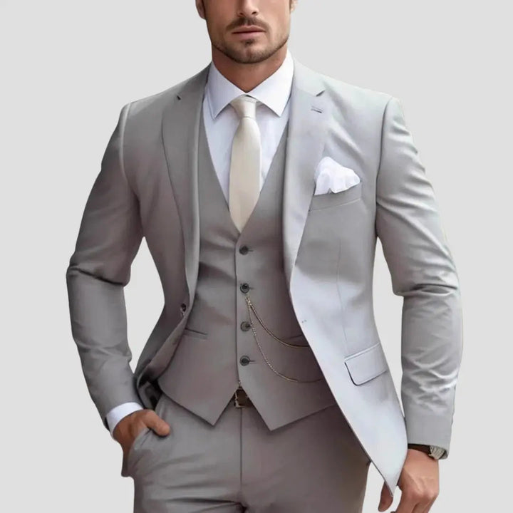 Eleganter Slim Fit Herren Dreiteiliger Anzug