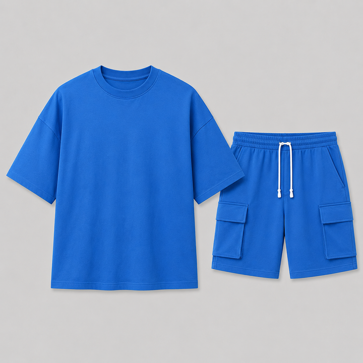 Lässiges Sommerliches Herren T-Shirt und Cargo-Shorts Set