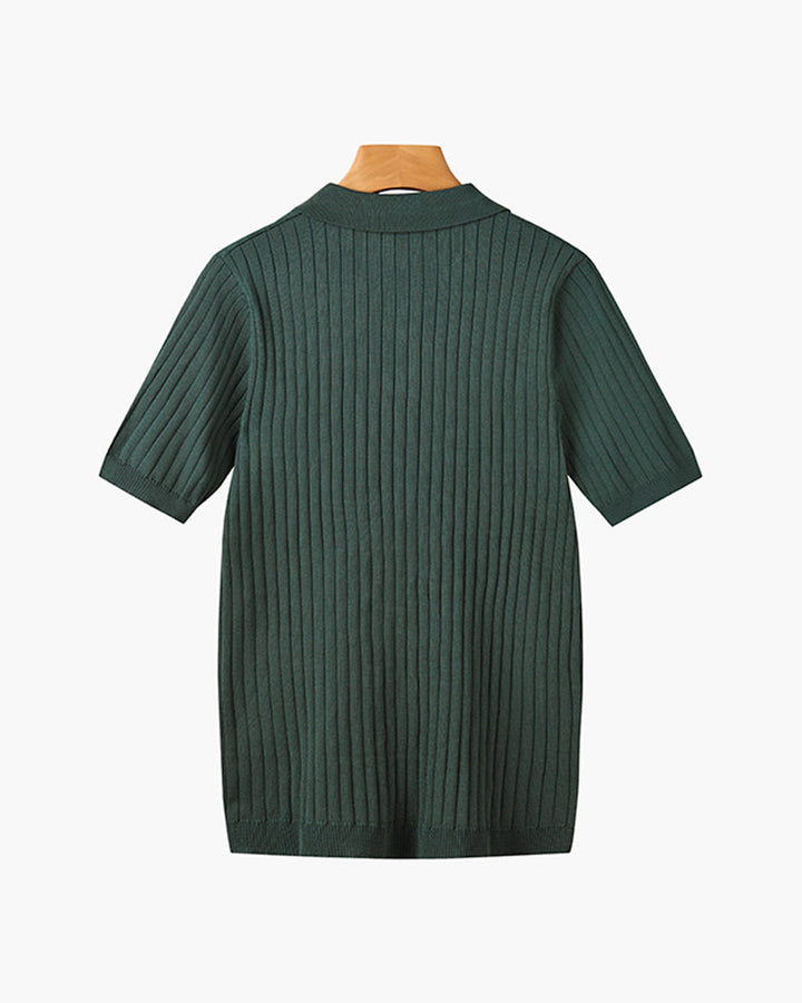 Elegantes Gestricktes Herren Poloshirt aus Baumwolle