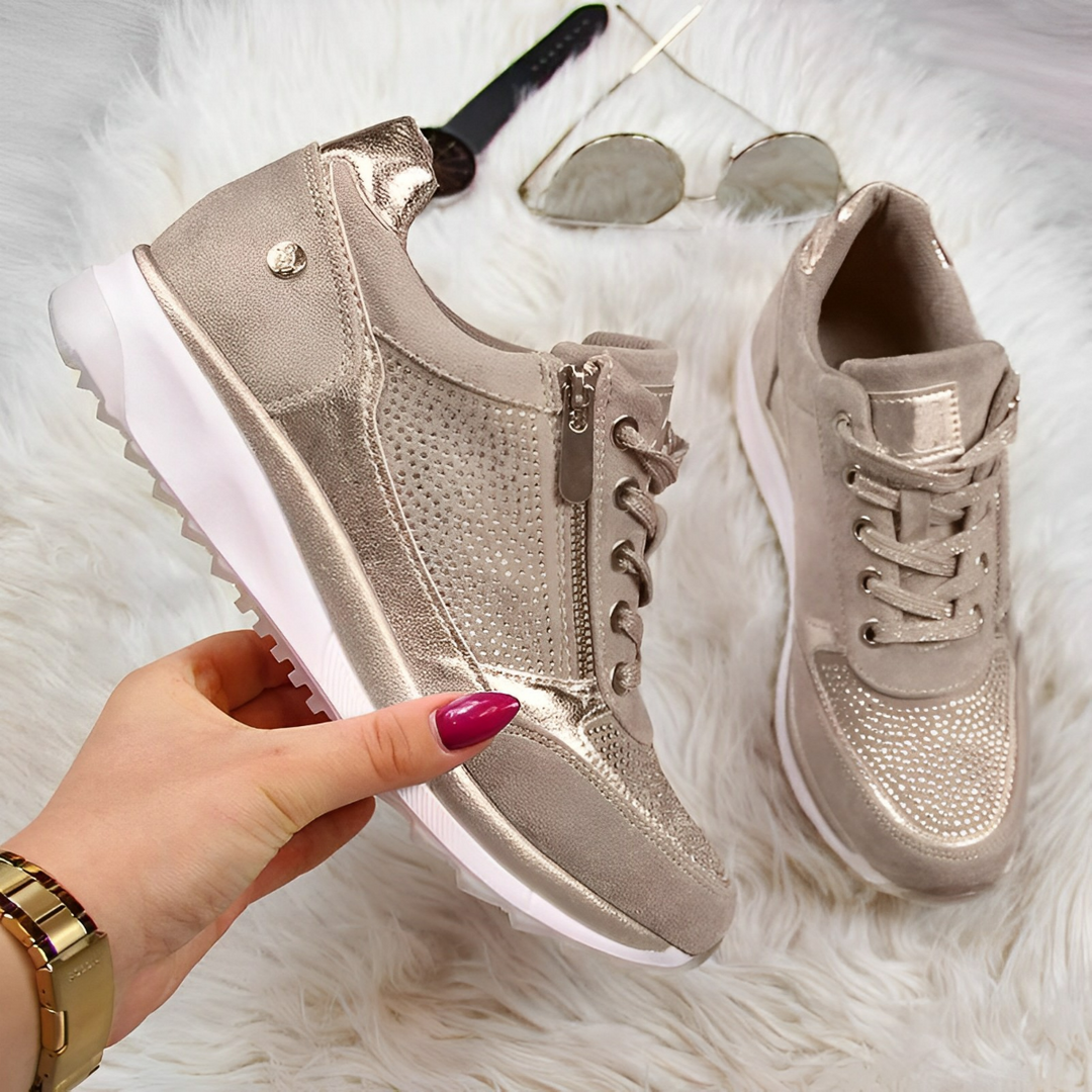 Atmungsaktive Ergonomische Damen Sneakers mit Reißverschluss