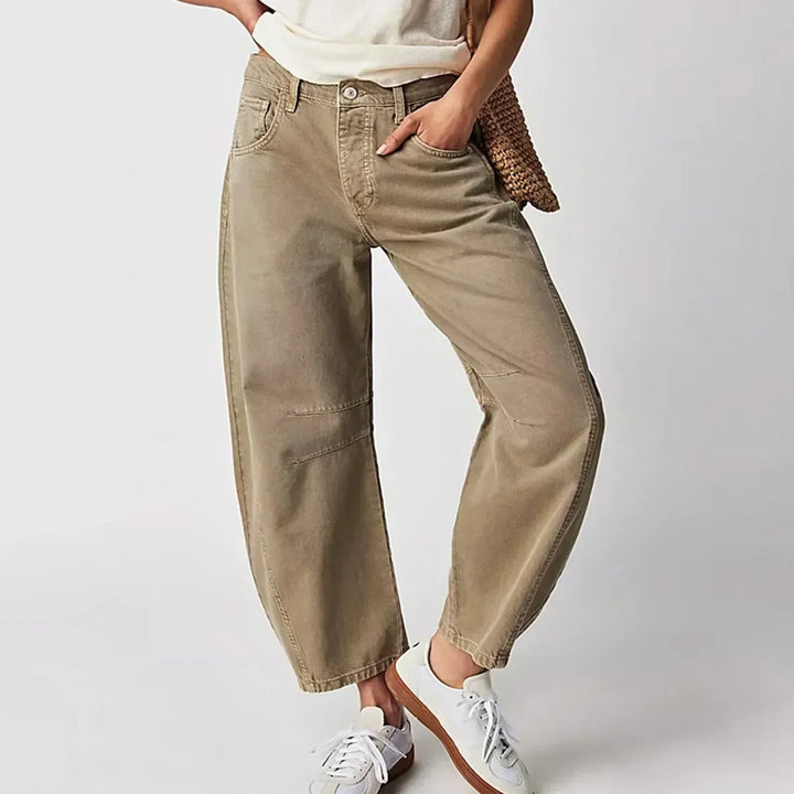Bequeme Vielseitige Damen Jeans mit Weitem Bein