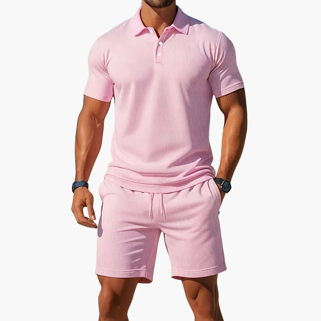 Leichtes Sommerliches Herren Polo- und Shorts-Set