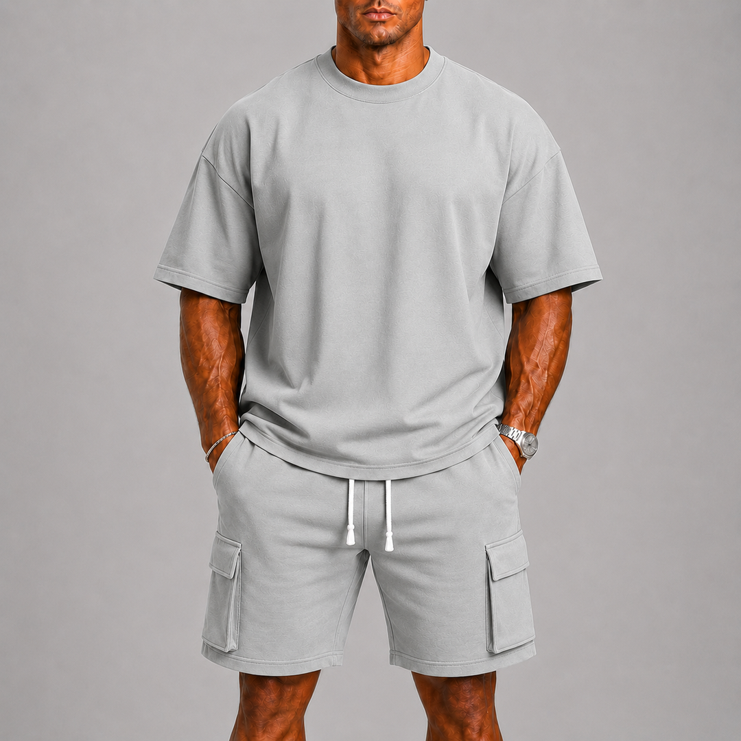 Lässiges Sommerliches Herren T-Shirt und Cargo-Shorts Set