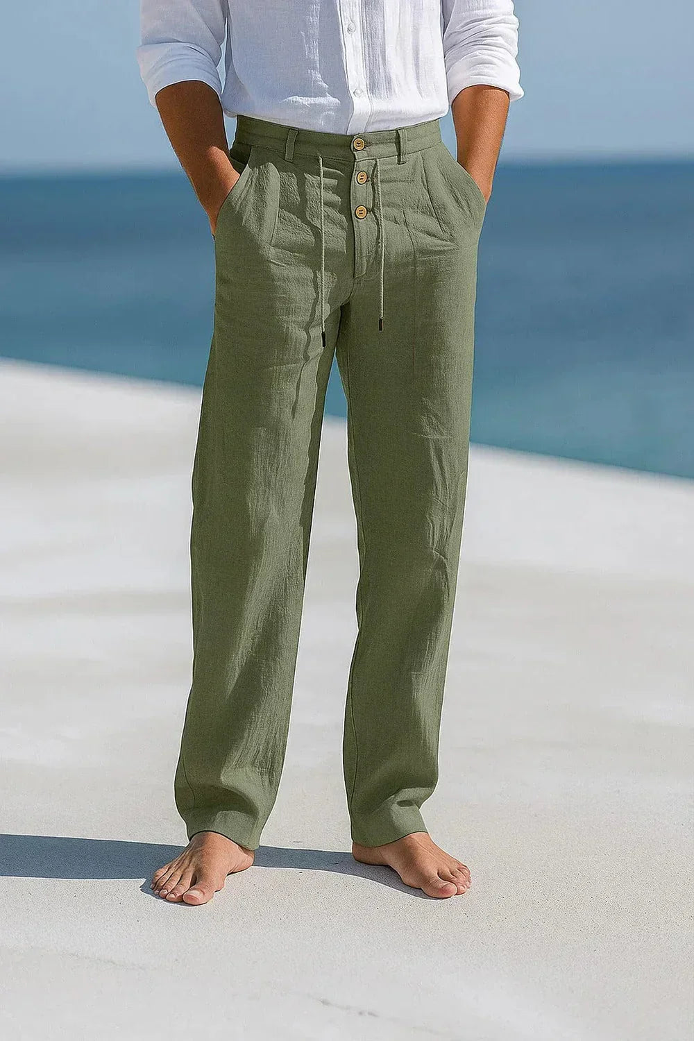 Leichte Atmungsaktive Herren Sommerhose aus Baumwolle
