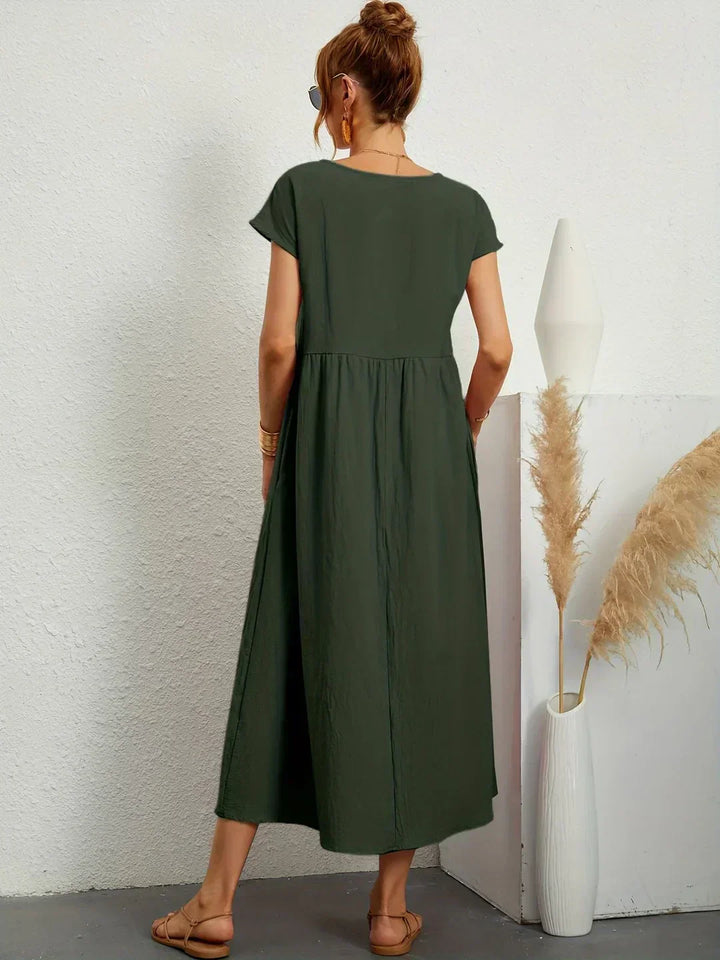 Elegantes Fließendes Damen Midikleid
