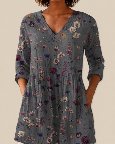 Ausdrucksstarke Gemusterte Damen Langbluse