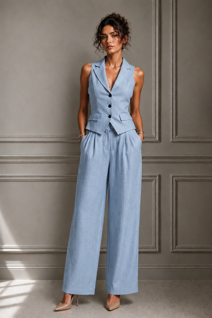 Elegantes Fließendes Damen Zweiteiler-Set