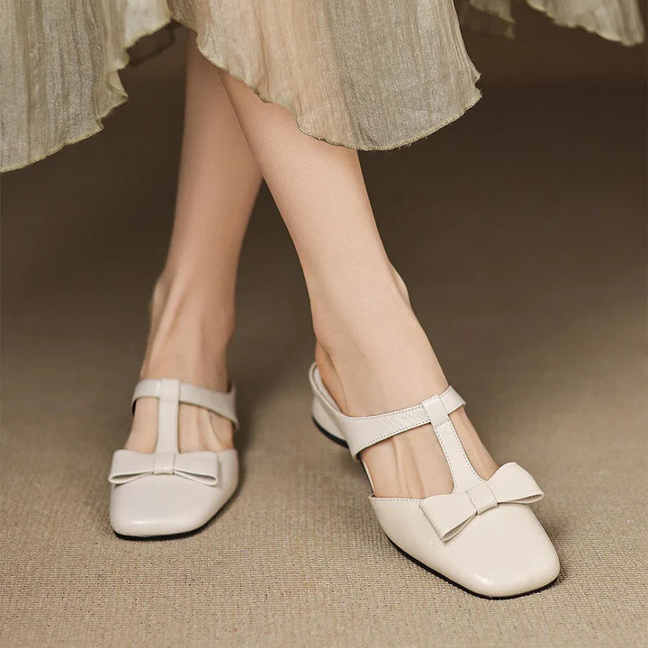 Elegante Schicke Damen Leder-Mules