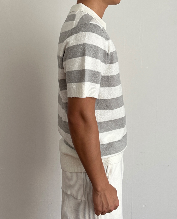 Lässiges Gestreiftes Herren Poloshirt