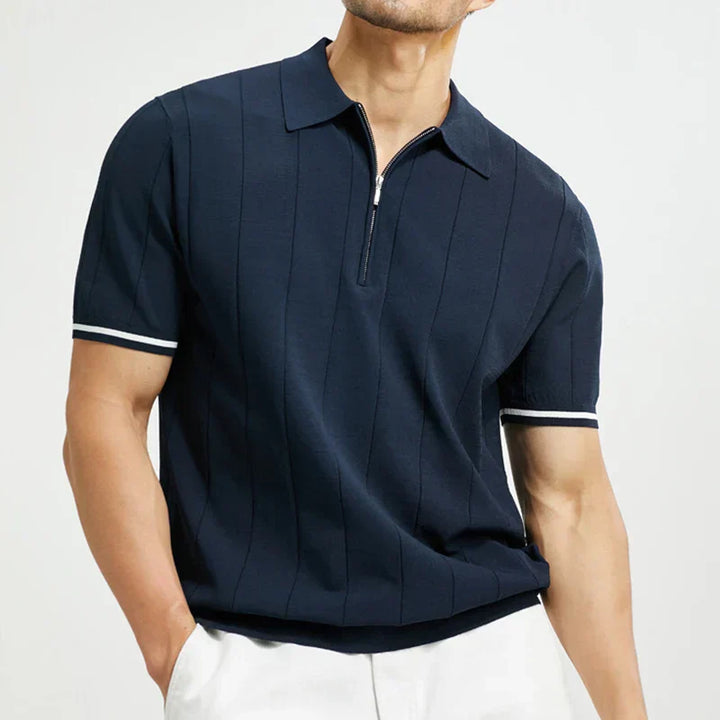 Laurel Klassisches Herren Poloshirt mit Reißverschluss