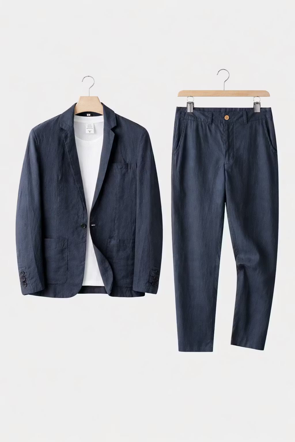 Lässiges Leinen Herren Anzug-Set mit Blazer und Hose