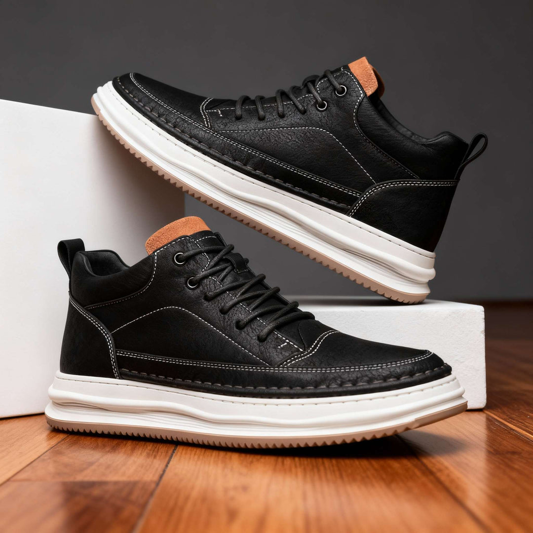 Moderne Bequeme Herren Leder-Sneaker