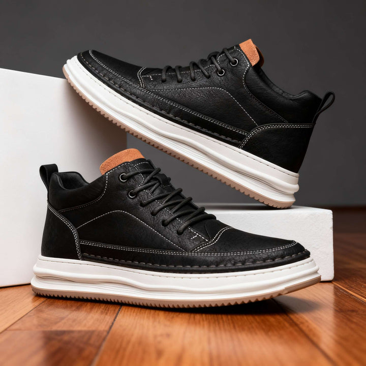 Moderne Bequeme Herren Leder-Sneaker