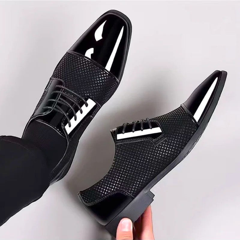 Klassische Elegante Herren Leder-Derbyschuhe