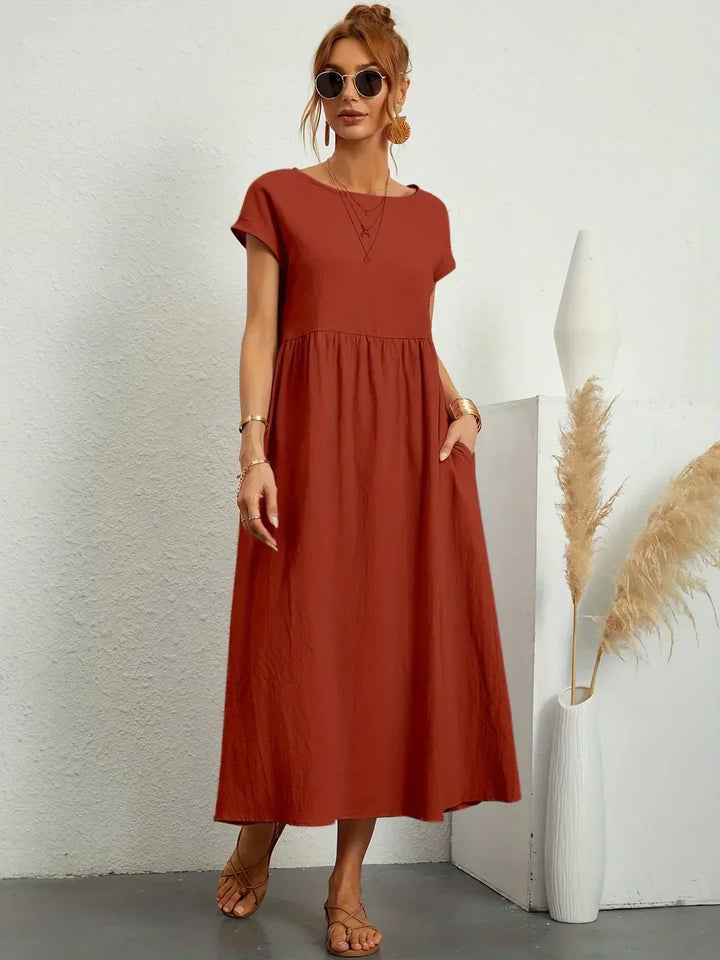 Elegantes Fließendes Damen Midikleid