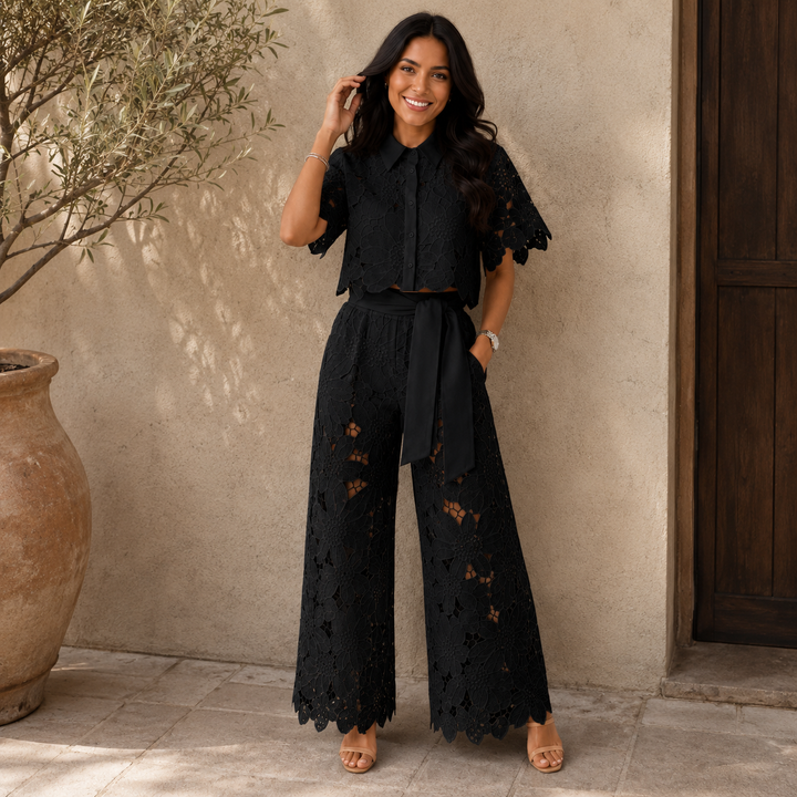 Elegantes Zweiteiliges Damen Set mit Spitze