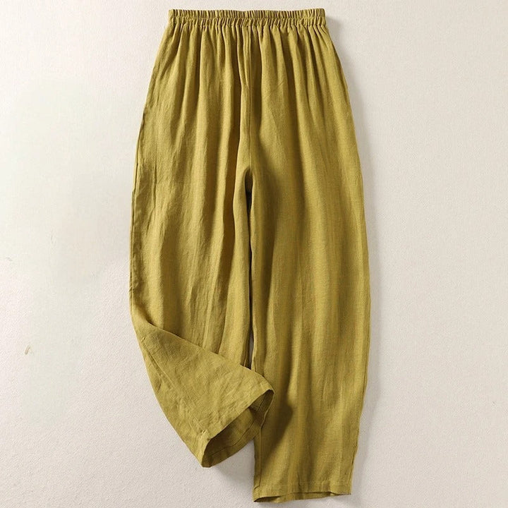 Fließende Leichte Damen Baumwoll-Leinen-Hose