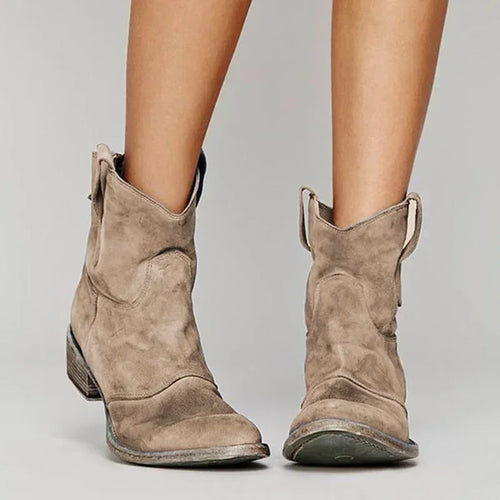 Vintage Western Damen Stiefeletten aus Leder
