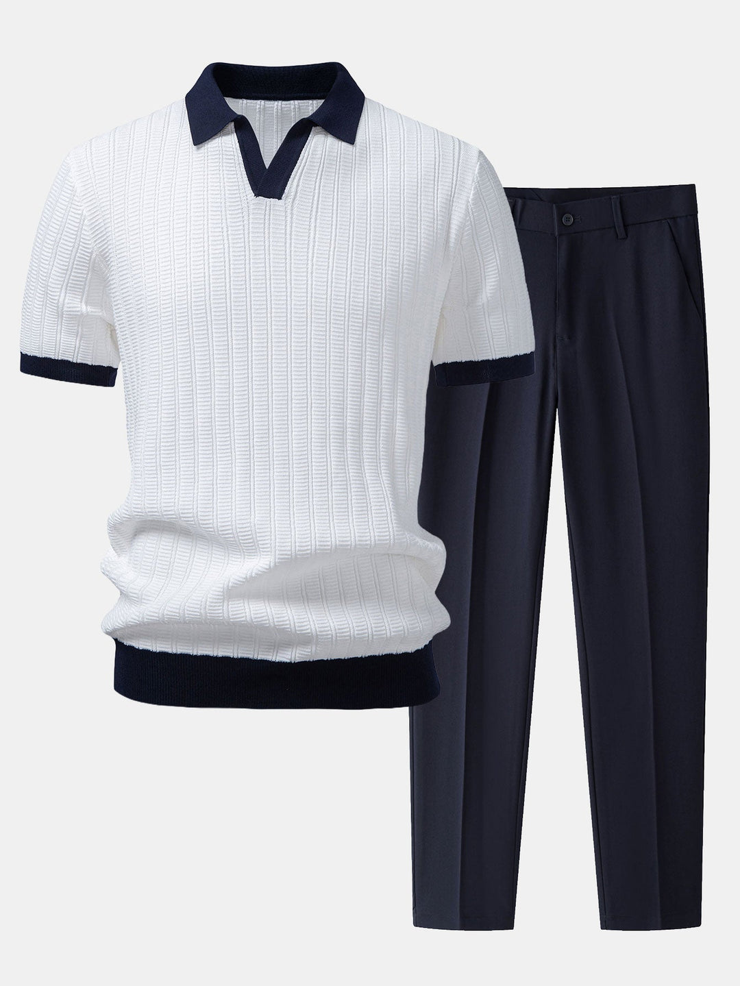 Elegantes Schickes Herren Polo &amp; Hosen Set