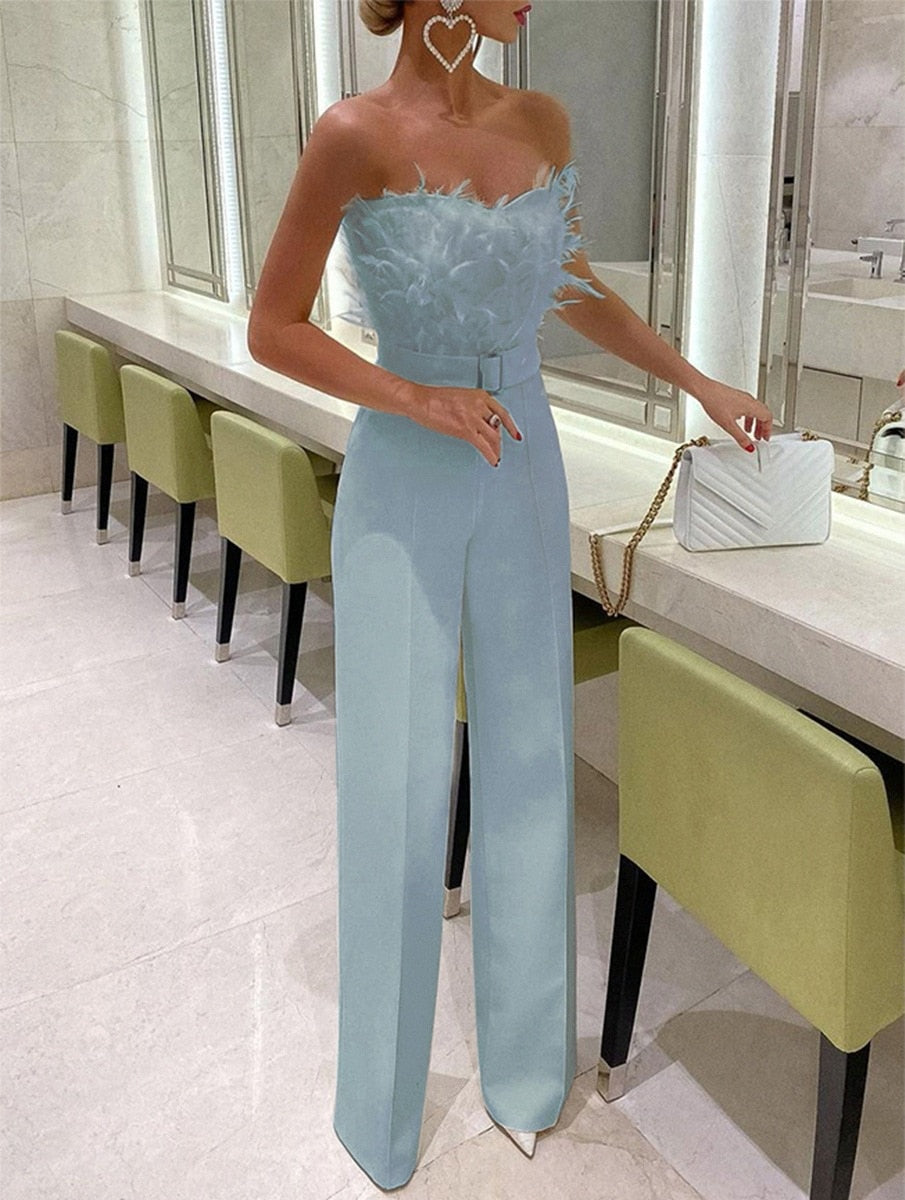 Eleganter Damen Jumpsuit mit Bandeau-Oberteil