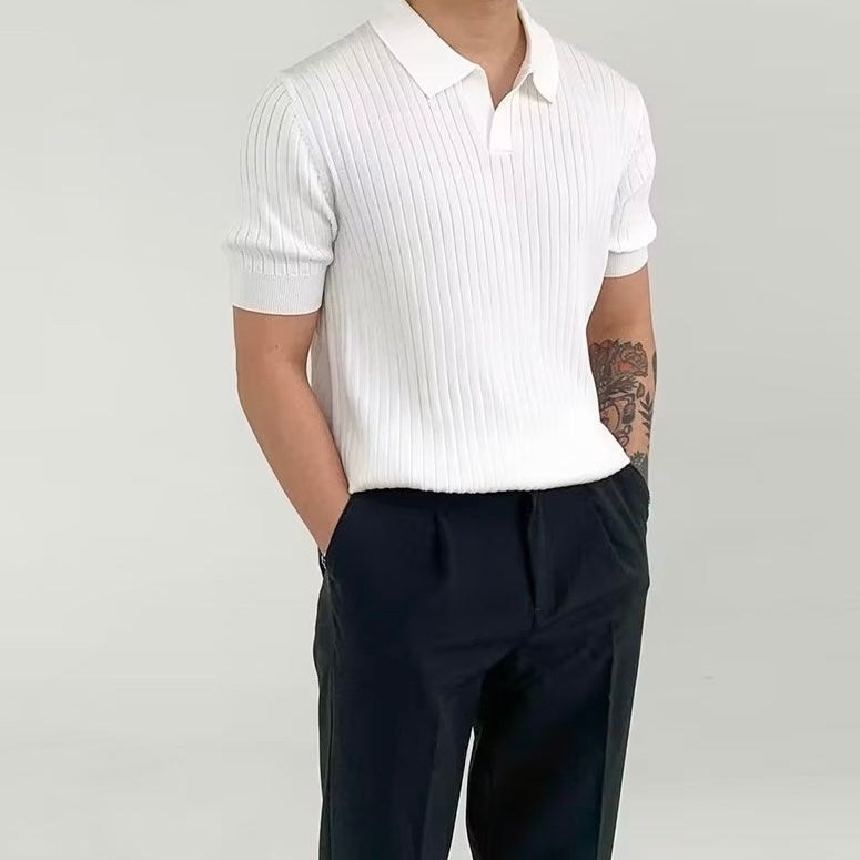 Elegantes Herren Poloshirt mit V-Ausschnitt