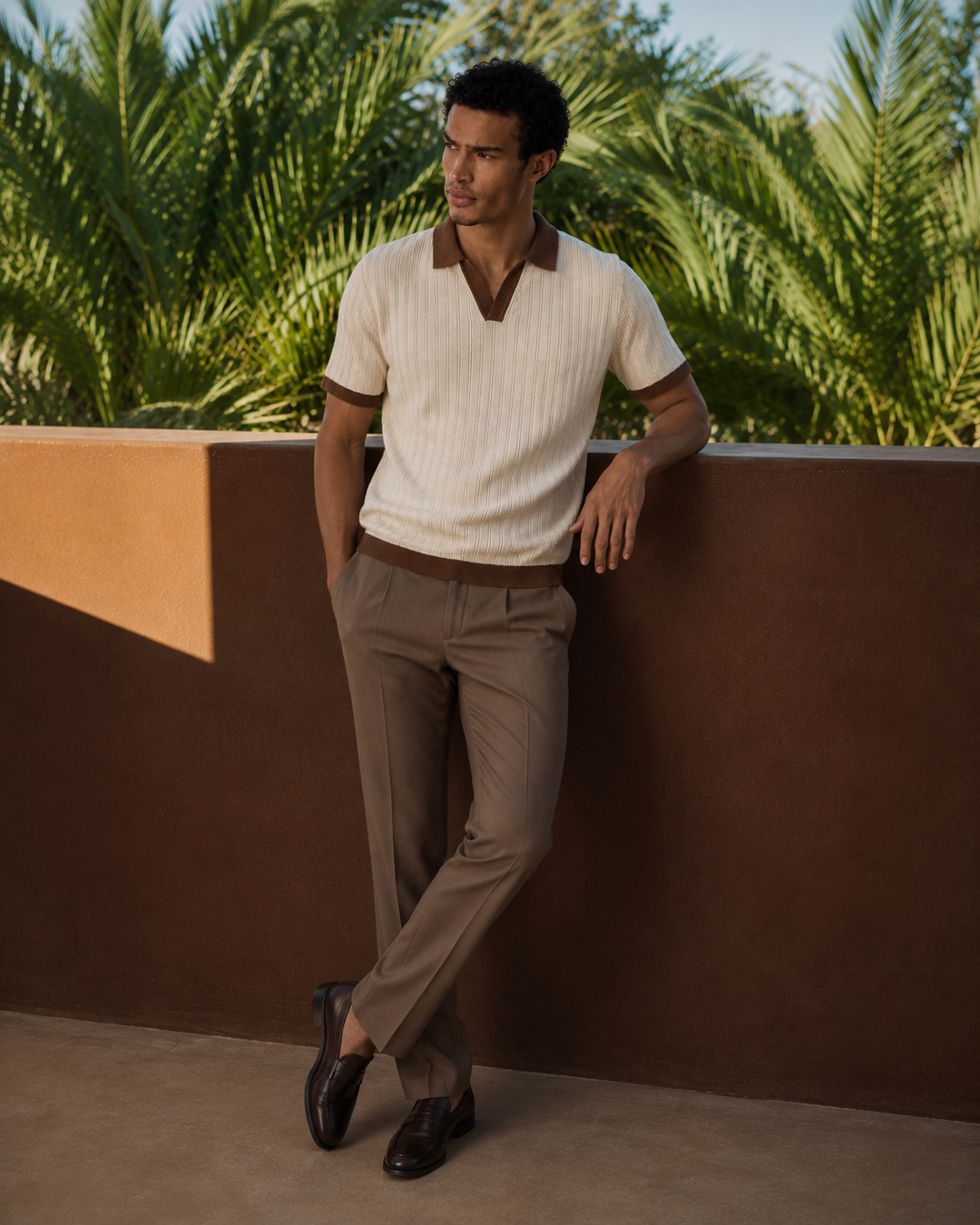Elegantes Schickes Herren Polo &amp; Hosen Set