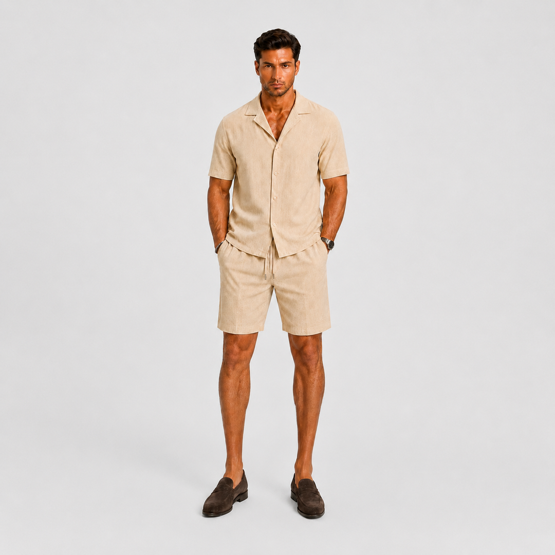 Leichtes Sommerliches Herren Leinen-Set