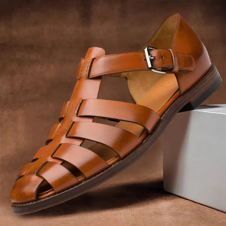 Klassische Bequeme Herren Ledersandalen