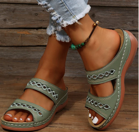Bequeme Ergonomische Damen Sandalen mit offener Zehenpartie