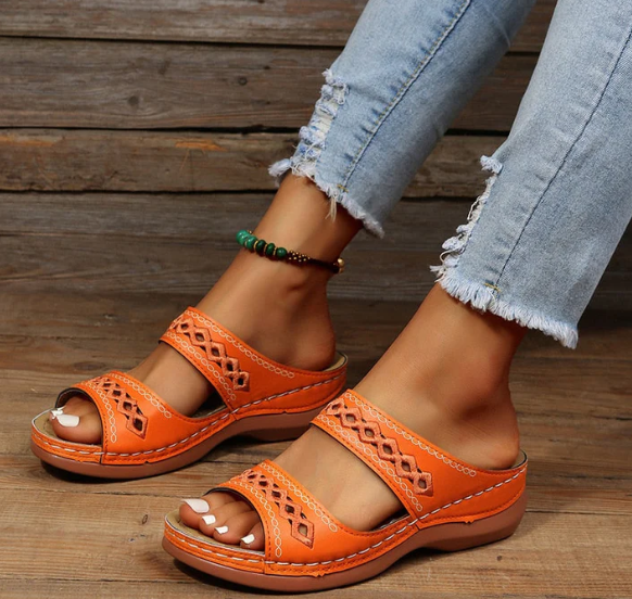 Bequeme Ergonomische Damen Sandalen mit offener Zehenpartie
