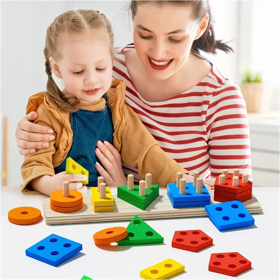 Buntes Damen Holz-Stapelspielzeug