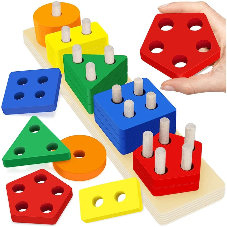 Buntes Damen Holz-Stapelspielzeug