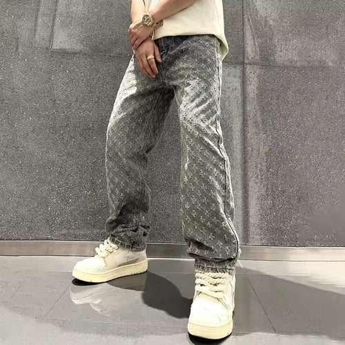 Modische Herren Jacquard Jeans
