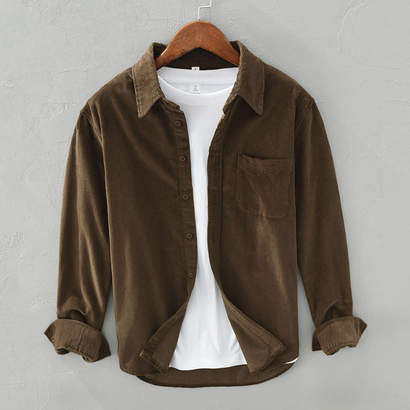 Elegantes Retro Herren Cordhemd