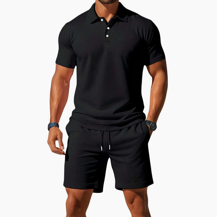 Leichtes Sommerliches Herren Polo- und Shorts-Set