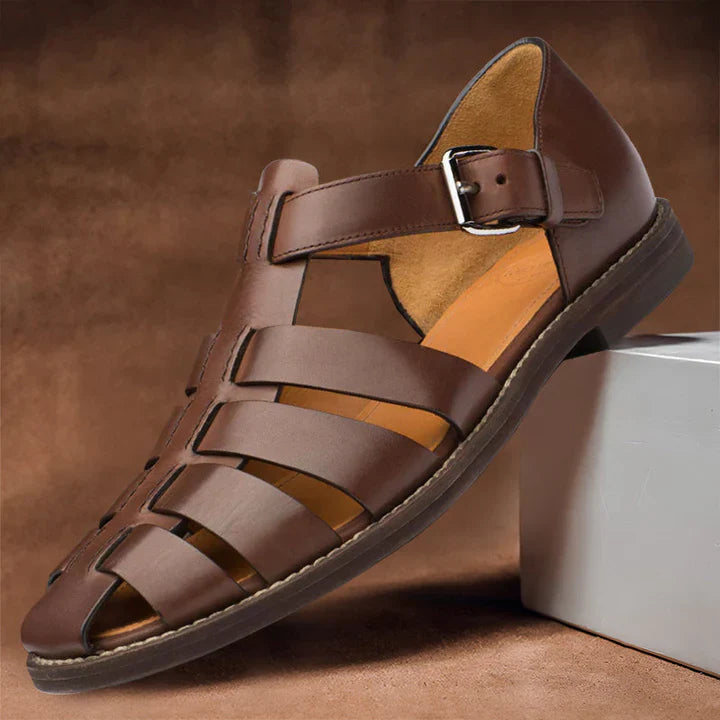 Klassische Bequeme Herren Ledersandalen