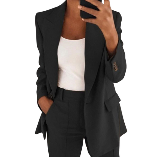 Elegantes Bequemes Damen Blazer-Set mit Hose