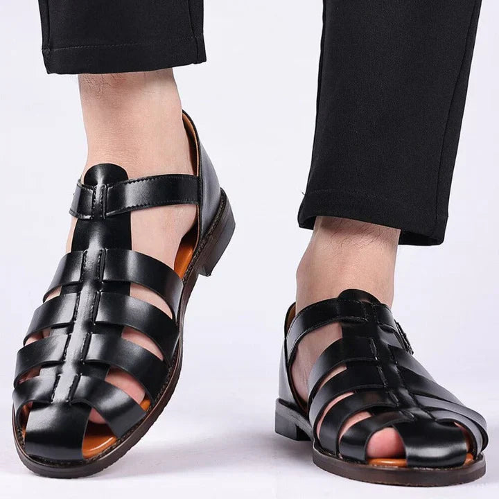 Klassische Bequeme Herren Ledersandalen