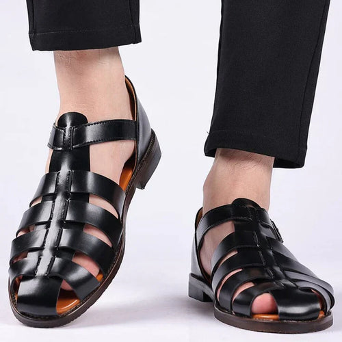 Klassische Bequeme Herren Ledersandalen