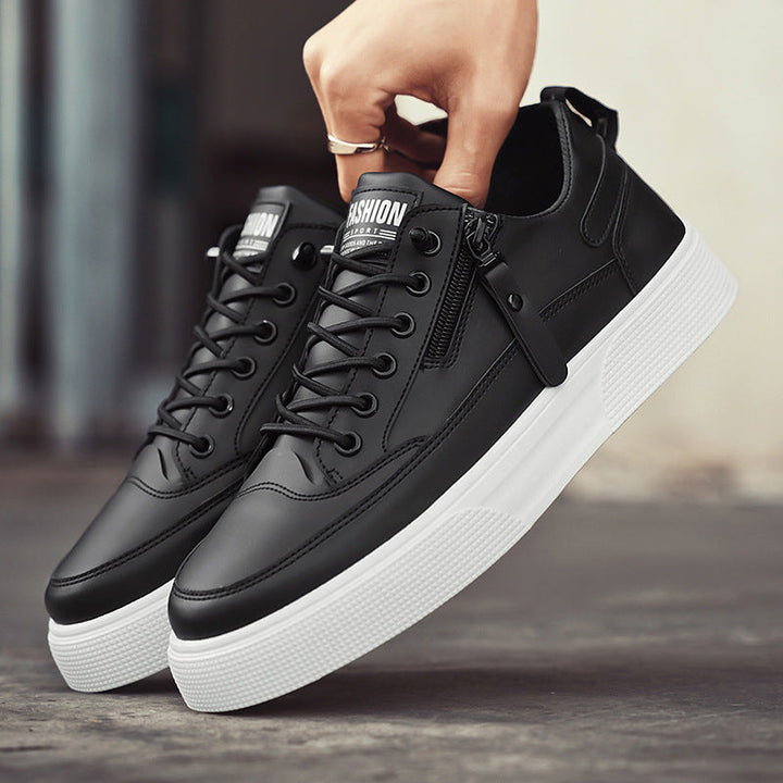 Elegante Herren Leder-Sneakers mit Seitenreißverschluss